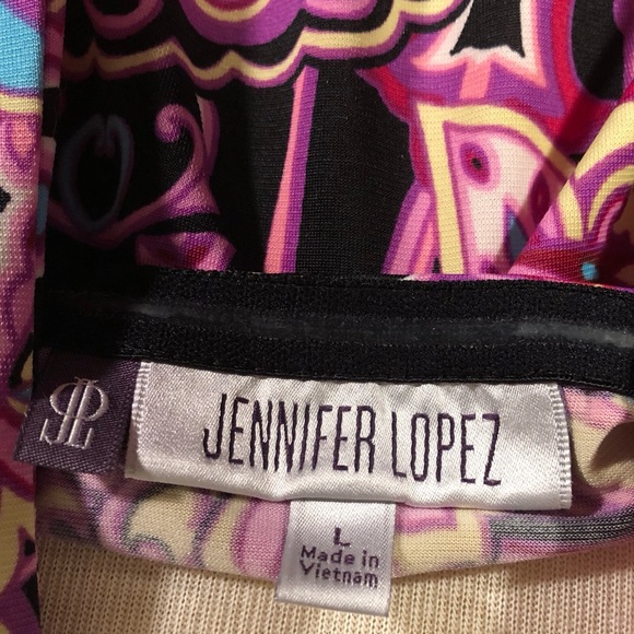 Jennifer Lopez paisley halter top blouse L EUC - Picture 6 of 7